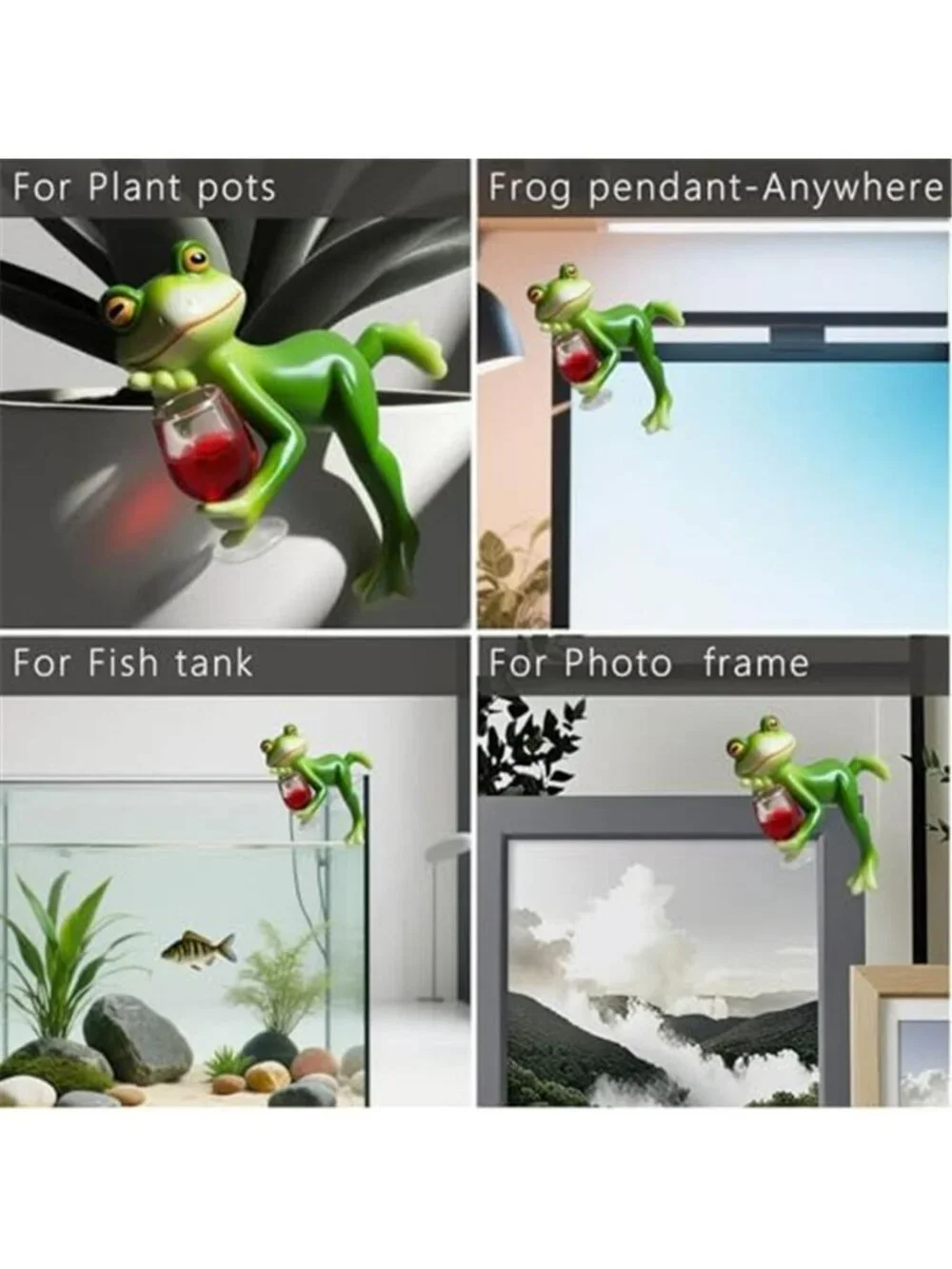Tipsy Frog Pot Hugger, Waterproof Resin Frog Statue, Cute Miniature Frog